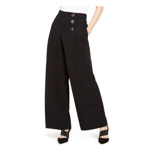 NWT Alfani Wide Leg Black Small Pants with 3 Accent Buttons